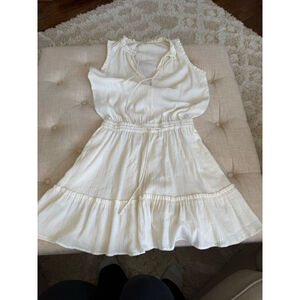 Women's Cream Sleeveless Boho Mini Dress S